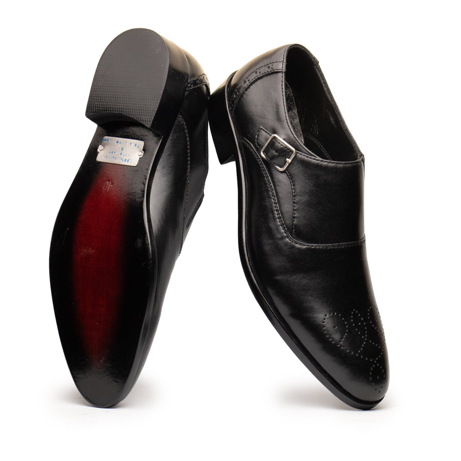Single Monk Punch Black - Premium Shoes from royalstepshops - Just Rs.8400! Shop now at ROYAL STEP