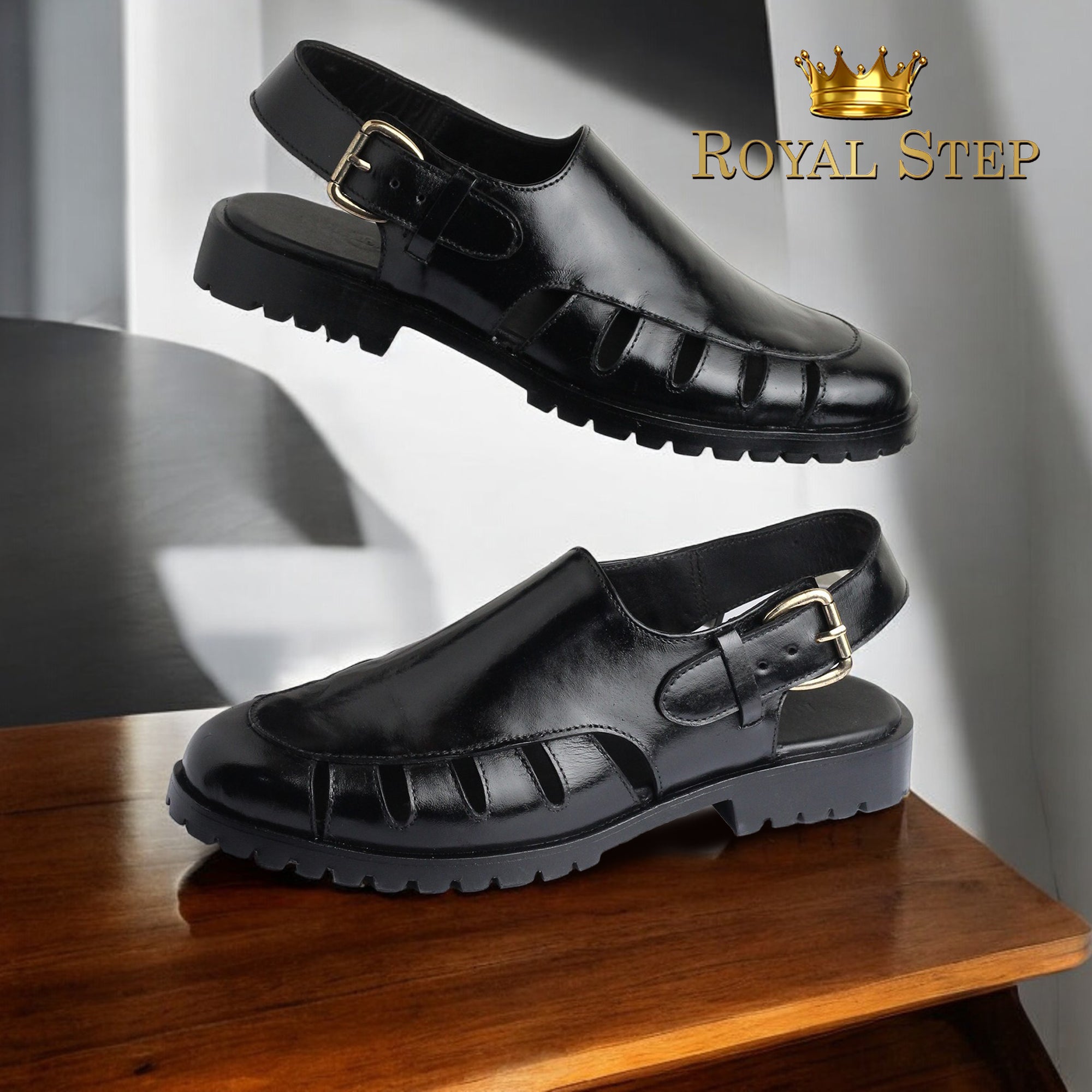 Strap Sandal blk - Premium sandal from ROYAL STEP - Just Rs.8400! Shop now at ROYAL STEP