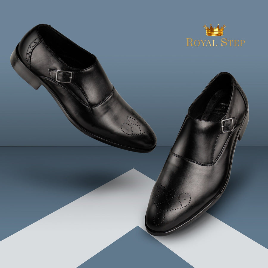 Single Monk Punch Black - Premium Shoes from royalstepshops - Just Rs.8400! Shop now at ROYAL STEP
