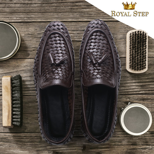 Log Weaved Tussle Brown - Premium Shoes from royalstepshops - Just Rs.9000! Shop now at ROYAL STEP
